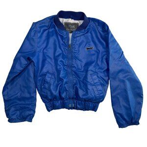 Vintage LE TIGRE Blue Nylon Bomber Windbreaker Jacket 6